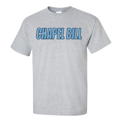 Sport Grey Chapel Bill Adult T-Shirt by Shrunken Head - Main View - Shrunken Head