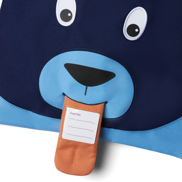 Blauer Affenzahn Sportbeutel Bär – wasser- und schmutzabweisender Kinderbeutel aus recycelten PET-Flaschen mit Namensschild