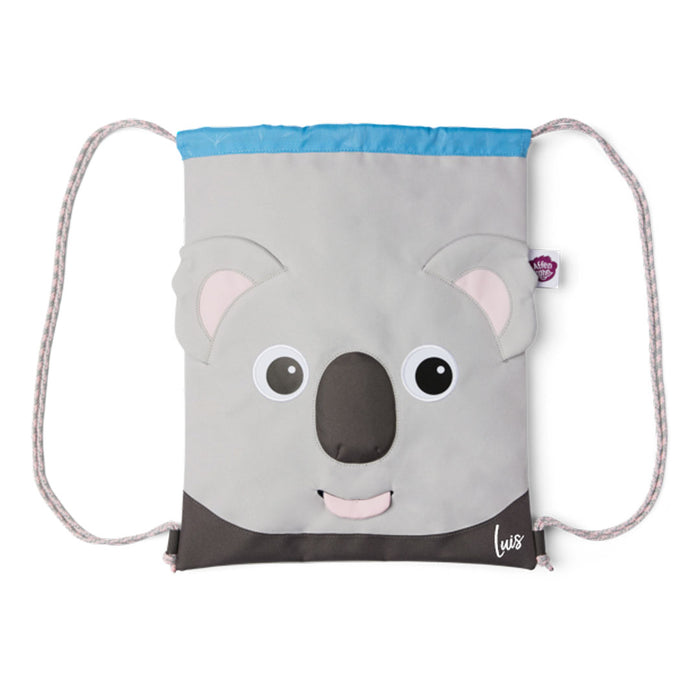 Affenzahn Sportbeutel Koala in Grau mit pinken Details – 4-Liter-Turnbeutel für Kinder aus recycelten PET-Flaschen