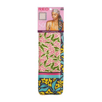 Square Silky Satin Scarf [Floral] #HQ192