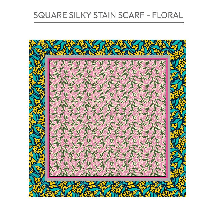 Square Silky Satin Scarf [Floral] #HQ192