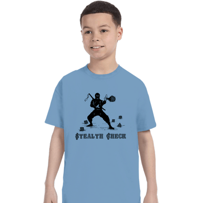 Secret_Shirts T-Shirts, Youth / XS / Powder Blue Stealth Check