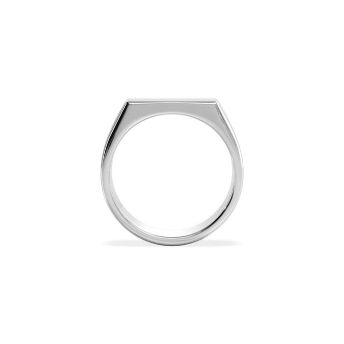 Sterling Silver Rhodium-Polished Signet Ring – 4mm x 16mm Face
