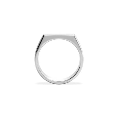Sterling Silver Rhodium-Polished Signet Ring – 4mm x 16mm Face