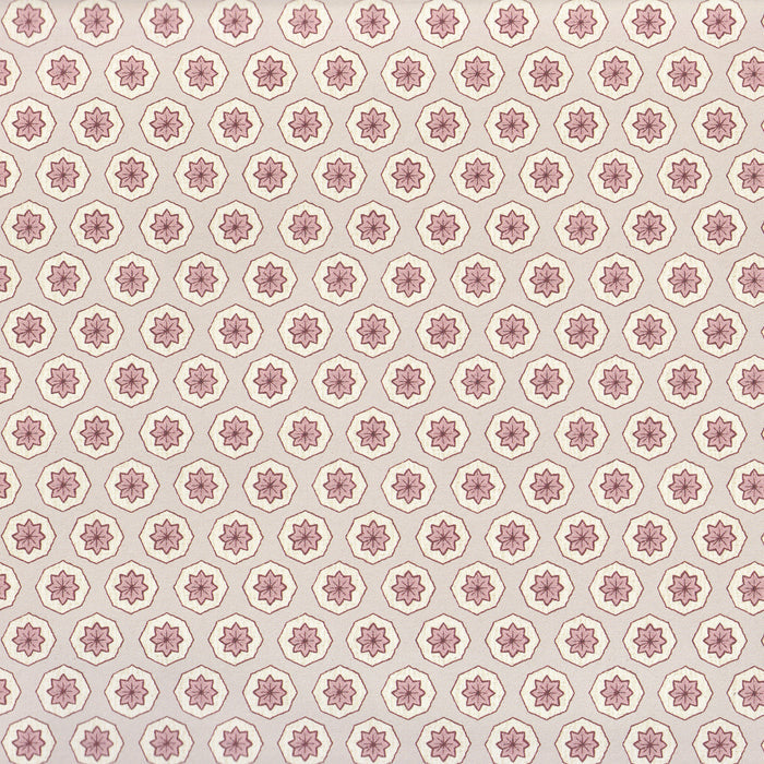 Stevie Lilac lilac and cream geometric floral wallpaper made to order and manufactured in the USA with short lead times