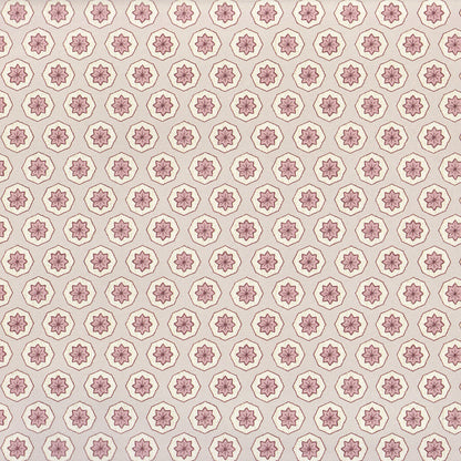 Stevie Lilac lilac and cream geometric floral wallpaper made to order and manufactured in the USA with short lead times