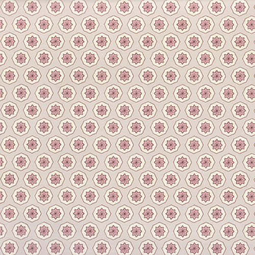 Stevie Lilac lilac and cream geometric floral wallpaper made to order and manufactured in the USA with short lead times