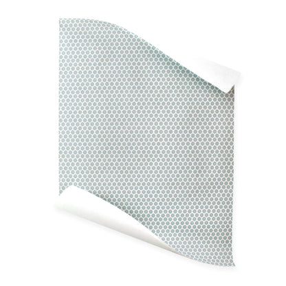 Stevie Sea wallpaper with a delicate repeating dot pattern, made to order and manufactured in the USA with short lead times