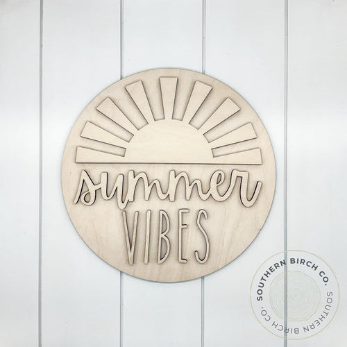 Summer Vibes 3D Round Blank
