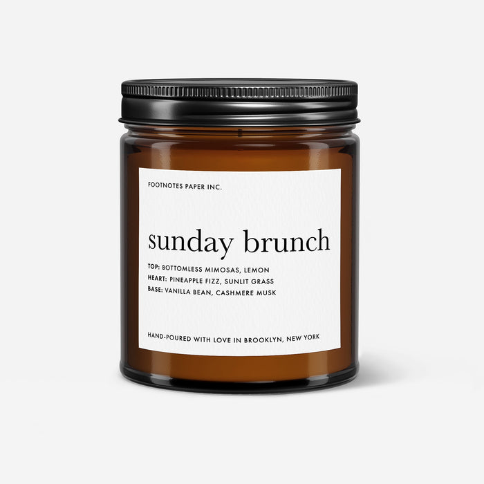 Sunday Brunch Candle | mimosa, pineapple, vanilla - Footnotes Paper