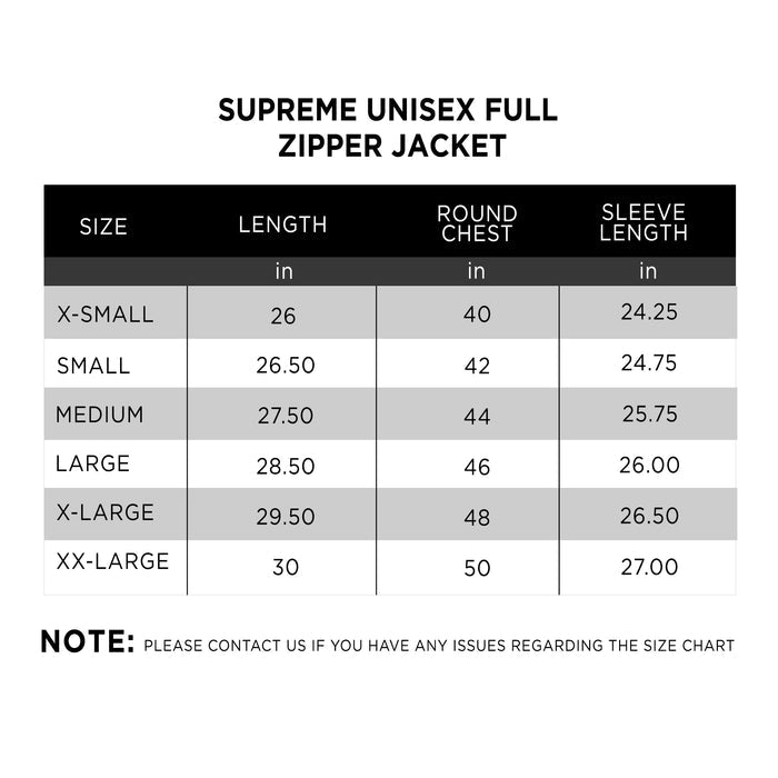 Supreme Unisex Full Zipper Jacket - IRONGEAR Fitness