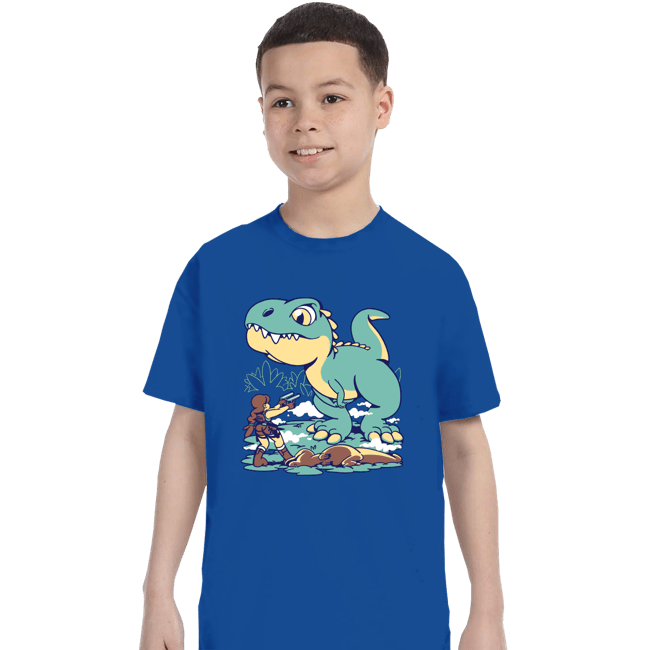 Shirts T-Shirts, Youth / XS / Royal Blue T Rex Surprise