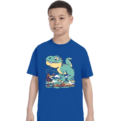Shirts T-Shirts, Youth / XS / Royal Blue T Rex Surprise