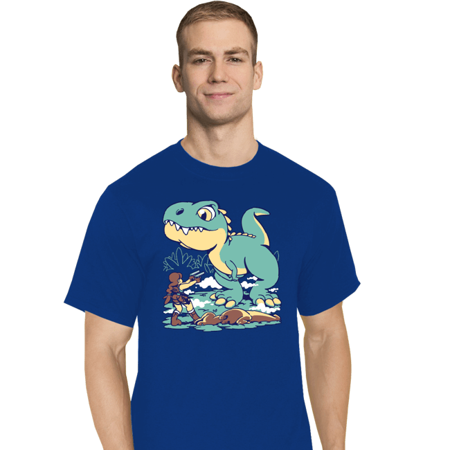 Shirts T-Shirts, Tall / Large / Royal Blue T Rex Surprise