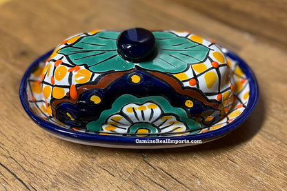 Talavera Pottery Butter Dish Hand Painted TBDMD001
