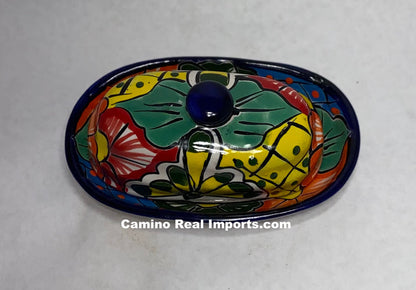 Talavera Pottery Butter Dish Hand Painted TBDMD022
