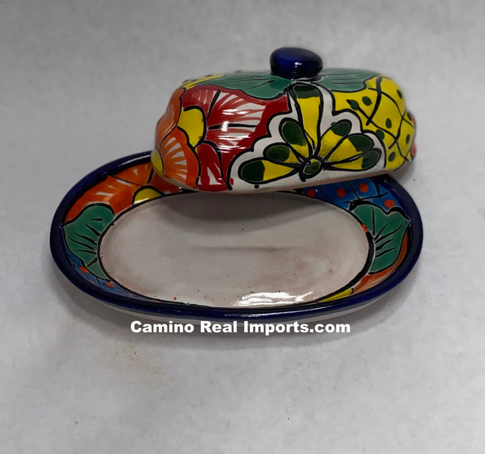 Talavera Pottery Butter Dish Hand Painted TBDMD022