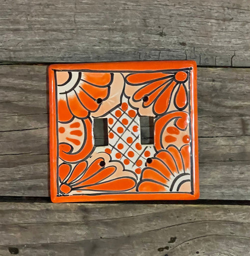 Talavera Pottery Double Toggle Switch Plate TTSPDB001