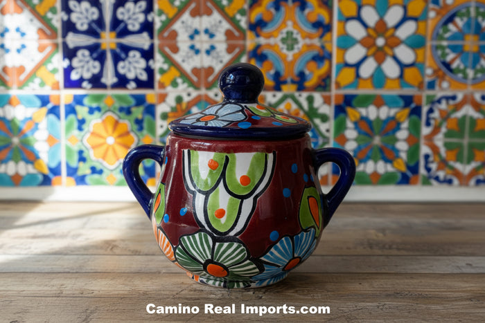 Talavera Pottery Sugar bowl Hand Painted TPSC005