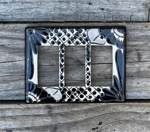 Talavera Pottery Triple Rocker Switch Plate T3RSP023