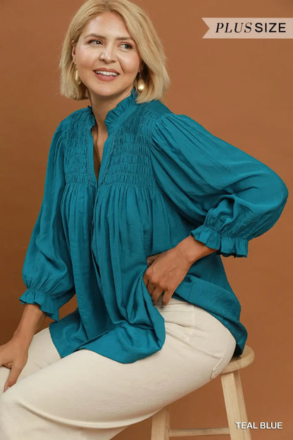 Teal Blue Detail Top