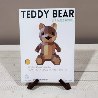Teddy Bear 3D Paper Art Origami Model, Paper Animal Lamp