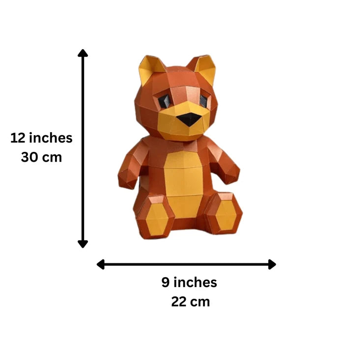 Teddy Bear 3D Paper Art Origami Model, Paper Animal Lamp