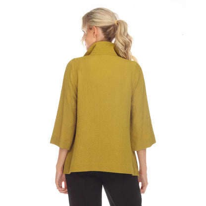 Textured Button-Front Shirt Jacket in Kiwi - 3542-KW - Size XXL Only!