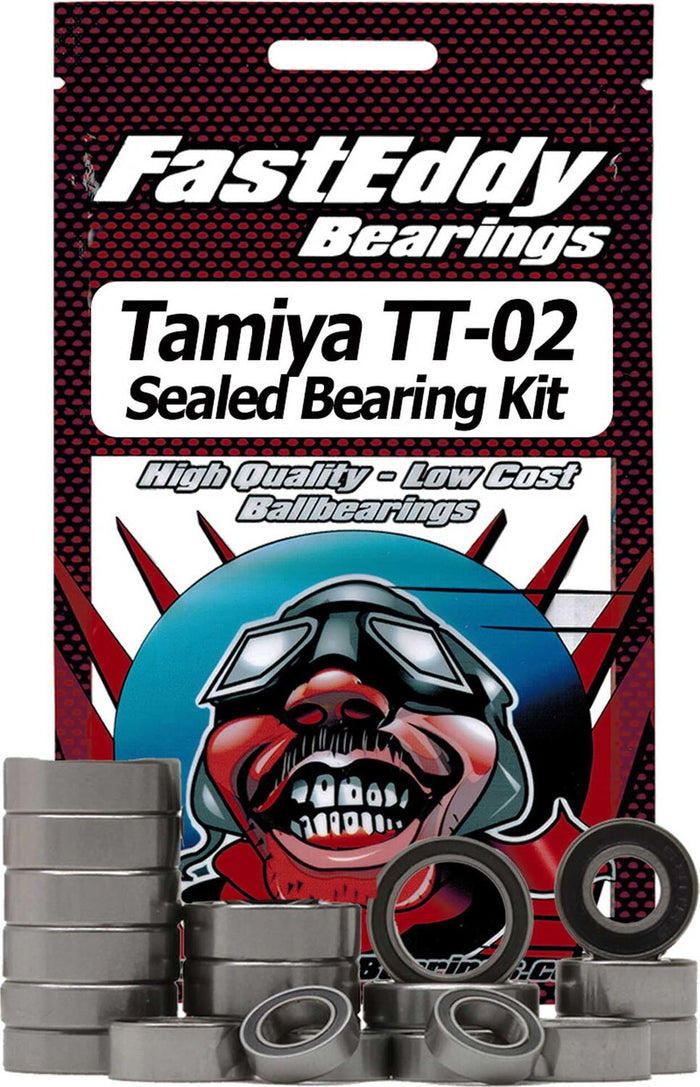 Rubber Sealed Bearing Kit: Tamiya TT-02 Chassis