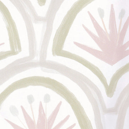 Thatcher Rose made-to-order fabric with soft pink and green floral pattern, crafted in the USA with short lead times