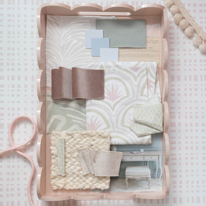 Thatcher Rose made-to-order fabric swatches in pastel tones with textured and patterned designs, quick delivery, USA crafted