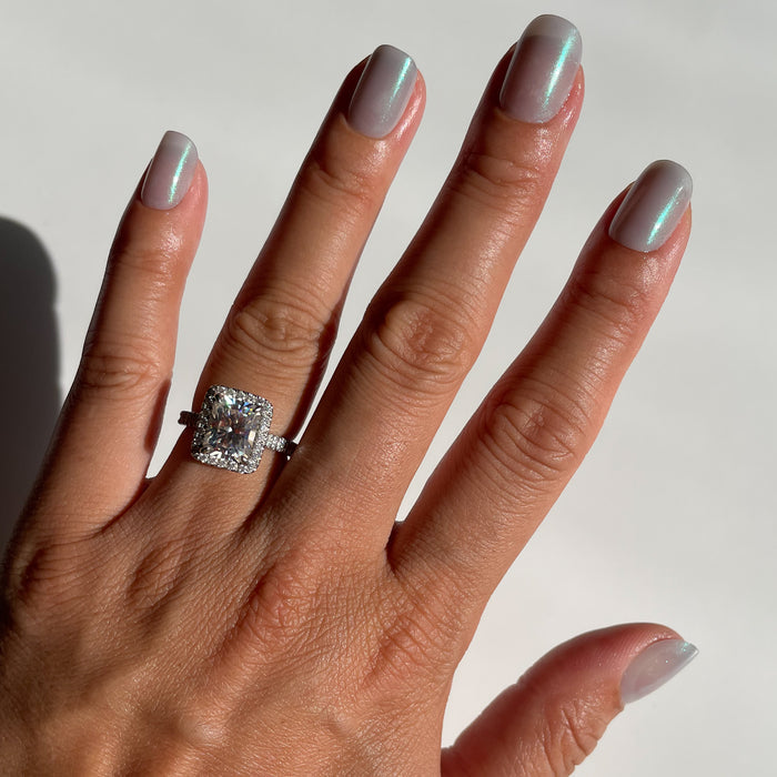 That’s So Ursula | Squoval | Extra Short blue iridescent extra short squoval press-on nails for an easy mani