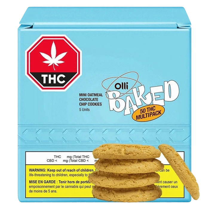 Olli Brands 5 Pack THC Mini Oatmeal Chocolate Chip Cookies Edibles