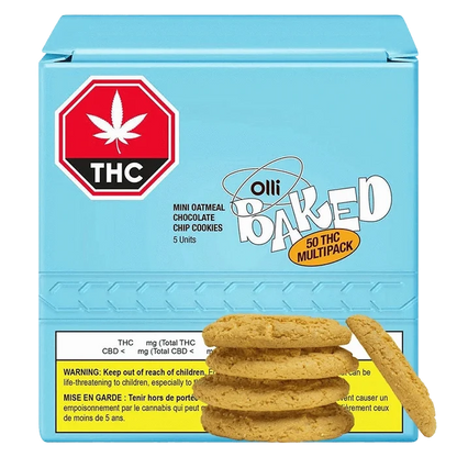 Olli Brands 5 Pack THC Mini Oatmeal Chocolate Chip Cookies Edibles