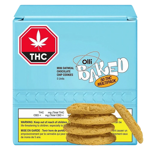 Olli Brands 5 Pack THC Mini Oatmeal Chocolate Chip Cookies Edibles