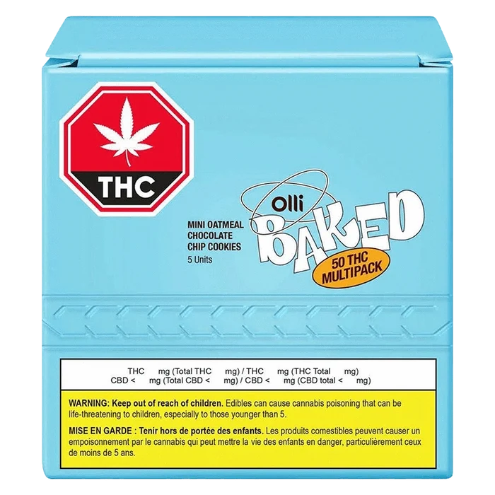 Olli Brands 5 Pack THC Mini Oatmeal Chocolate Chip Cookies Edibles