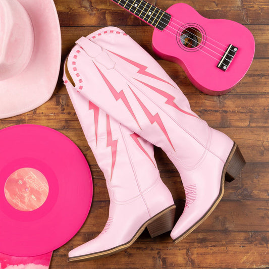 The Dolly Pink Lightning Boots