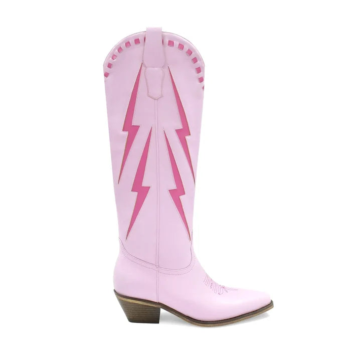 The Dolly Pink Lightning Boots