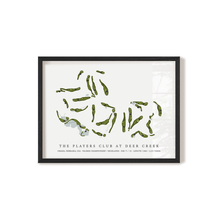 The Players Club At Deer Creek | Golf Course Print | Black Frame