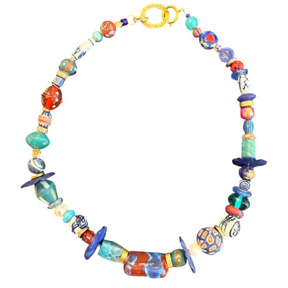 The Santorini Necklace | One-of-a-Kind Artisan Beaded Statement Necklace