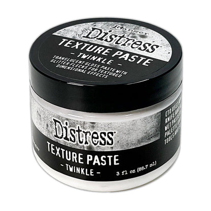 Tim Holtz - Distress Texture Paste - 3oz - Twinkle. Add texture and sparkle to Winter Holiday creations. At Embellish Away in Bowmanville Ontario Canada.