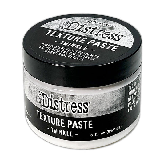 Tim Holtz - Distress Texture Paste - 3oz - Twinkle. Add texture and sparkle to Winter Holiday creations. At Embellish Away in Bowmanville Ontario Canada.