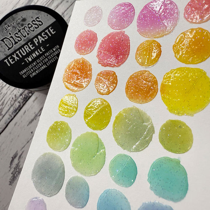 Tim Holtz - Distress Texture Paste - 3oz - Twinkle. Add texture and sparkle to Winter Holiday creations. At Embellish Away in Bowmanville Ontario Canada.
