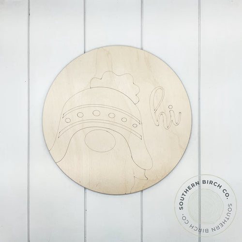 Toboggan Gnome Etched Round Blank