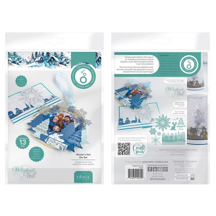 Tonic Studios - Die Set - Winter's Veil. This collection is a must-have for winter cardmakers and paper crafters! Available at Embellish Away located in Bowmanville Ontario Canada.
