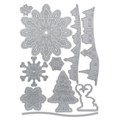 Tonic Studios - Die Set - Winter's Veil. This collection is a must-have for winter cardmakers and paper crafters! Available at Embellish Away located in Bowmanville Ontario Canada.