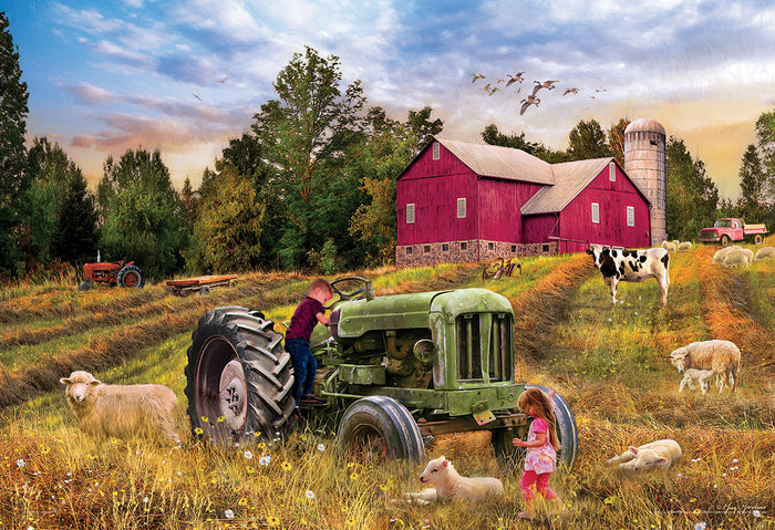 Tractor Shaped Tin with 550-Piece Puzzle
