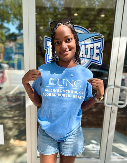 UNC Gillings School of Global Public Health T-Shirt in Carolina Blue by League - Detail View - League