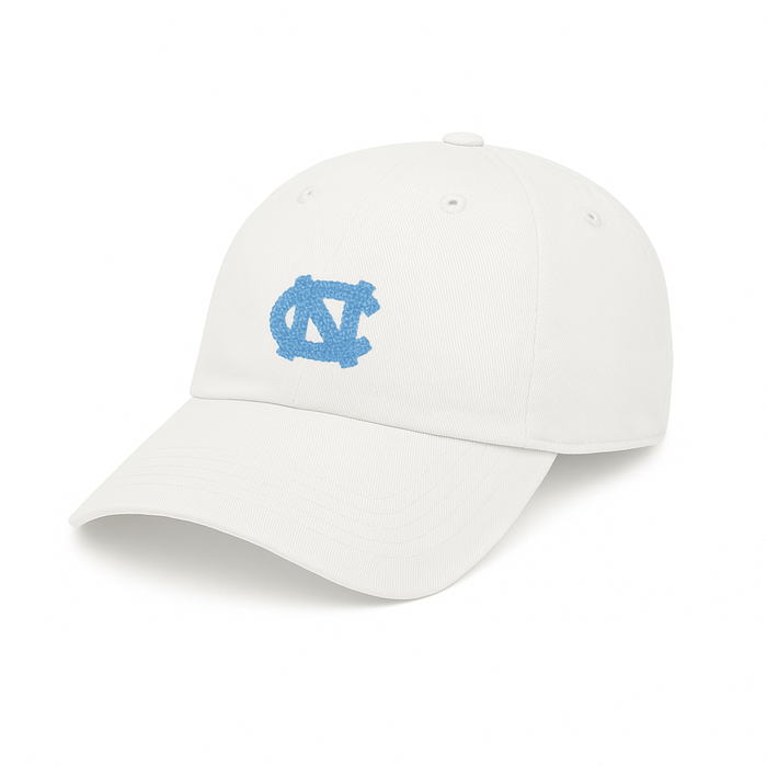 UNC Tar Heels White Needlepoint Smathers and Branson Hat - Main View - Smathers & Branson