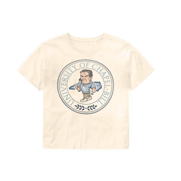 University of Chapel Bill Tan CROPPED T-Shirt by Fan Favorites - Main View - Fan Favorite